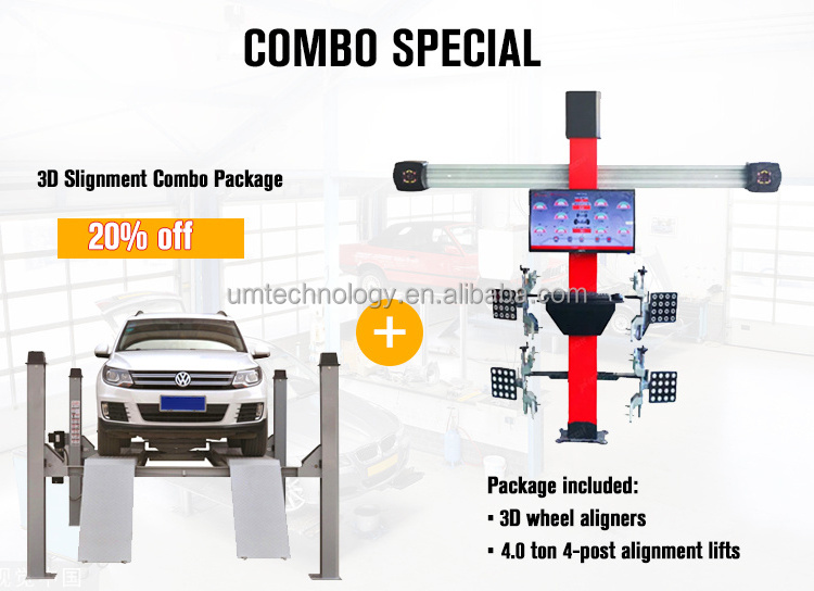 Tire changer combo car garage equipment 3D car wheel alignment one station auto service machine and tools