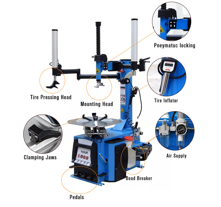 Promotion Car Tyre Changer & Wheel Balancing Machine Combination / Mobile Portable Machine Tire Changer Combo For Home Garage