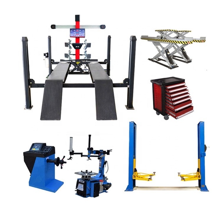 Tire changer combo car garage equipment 3D car wheel alignment one station auto service machine and tools