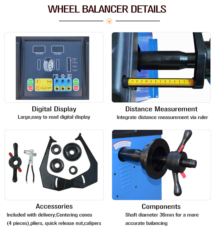 Factory wheel balance tire balancing equipment automatic tyre balance machine car service equipment