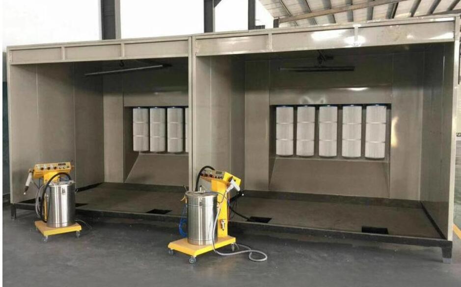 Electrostatic powder coating wheel spray paint booth for wheel rim / steel furniture