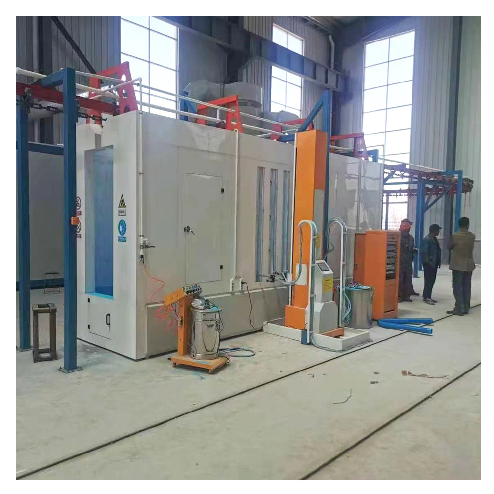 Full Automatic Powder Coating Line for Spray Painting Metal Furniture With Gas Oven And Reciprocator Machine