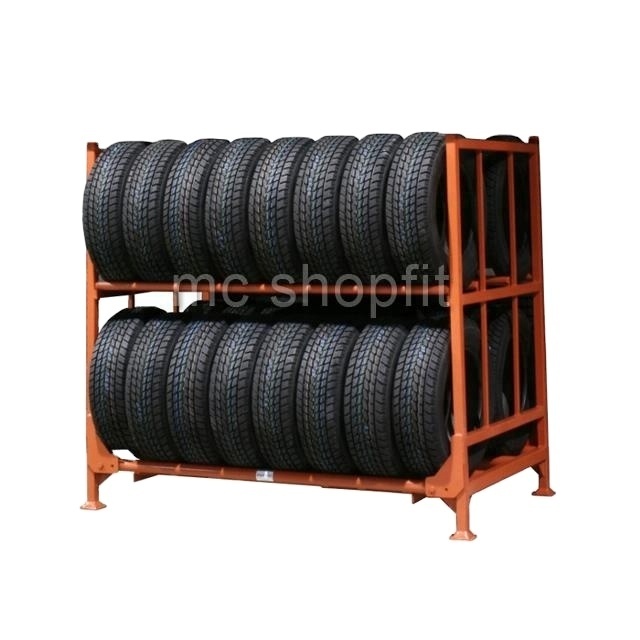 Warehouse stacking tire rack Collapsible tire storage steel rack