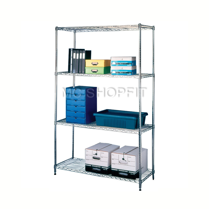 MC powder coat wire shelving system for organization metal shelf rack