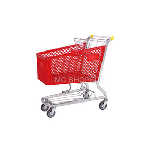 Plastic shopping trolley with baby seat cart hot selling supermarket carts