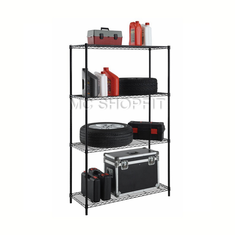 MC powder coat wire shelving system for organization metal shelf rack