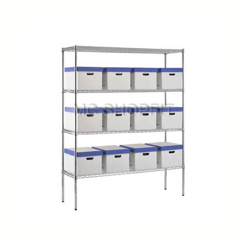 MC powder coat wire shelving system for organization metal shelf rack