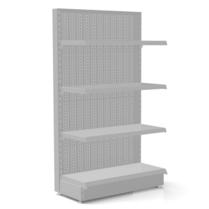 perforated backpanel retail display shelving, gondola shelf