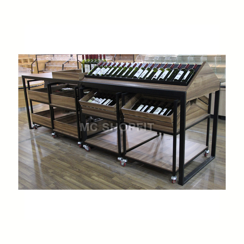 Fruit and vegetable grocery store display shelving shelf display racks