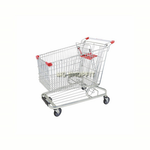 4 castors metal Supermarket Shopping Cart retail store colorful shopping trolley