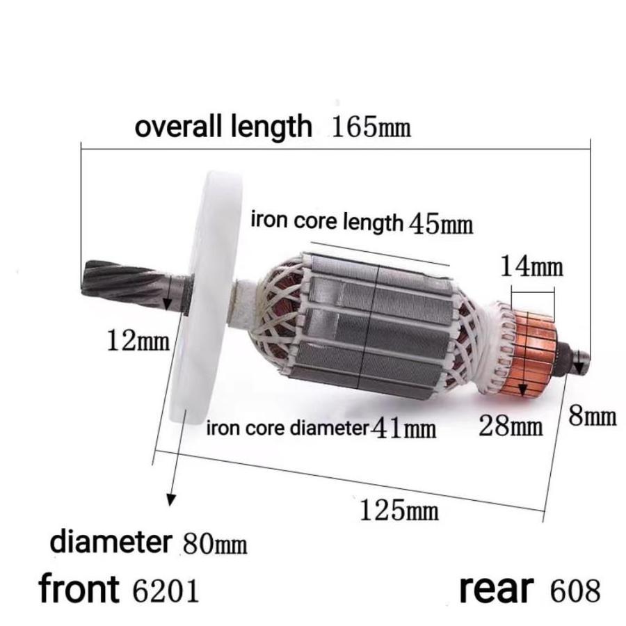 High quality Manufacture of Jack Hammer Power Tool Spare Parts Cooper Wire Armature 0810 Rotor