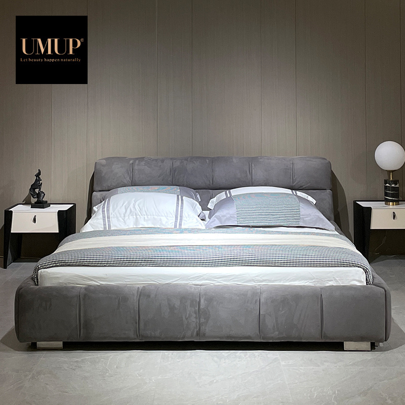 premium bedroom furniture letto lit bett king size bed frame Italian velvet tuft upholstered bed set luxury modern double beds