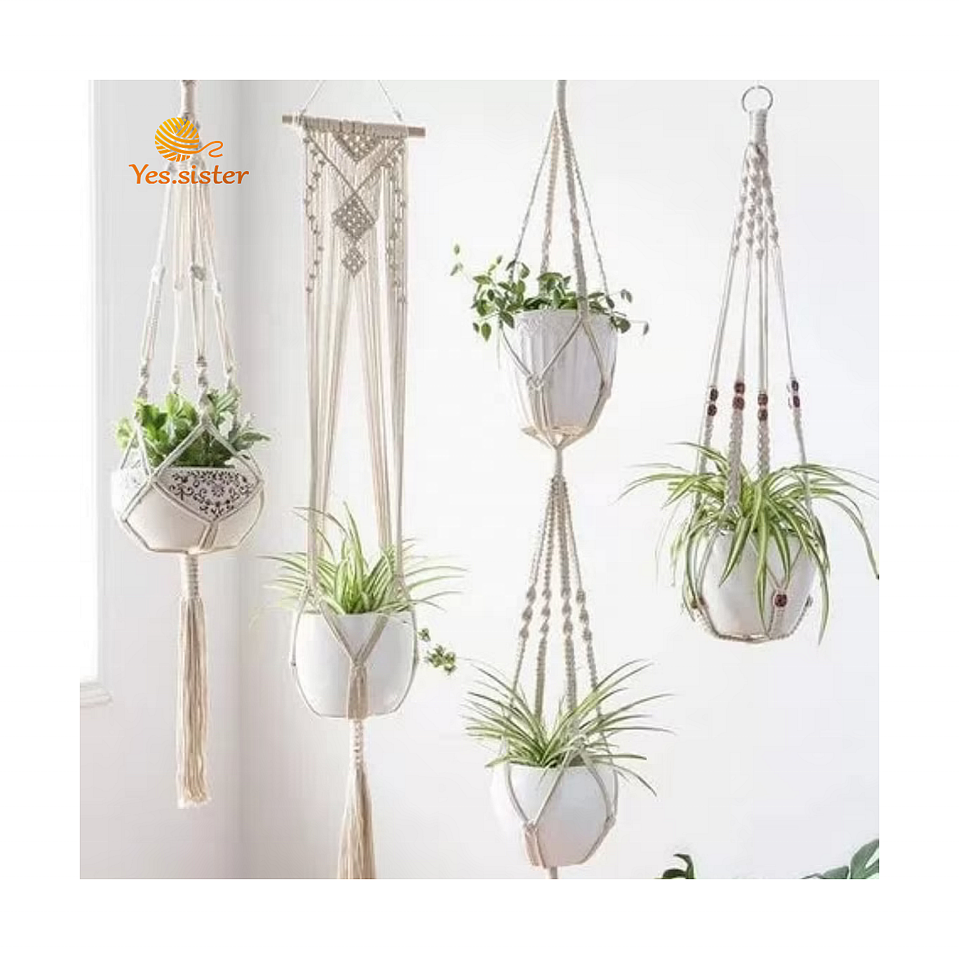 Wholesale Hot Selling Bohemian Home Boho Decor Cotton Cord Rope Macrame Plant Hangers