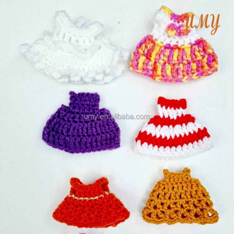 Pretend Play Miniature Doll Accessories Sets Soft Girls Crochet Knit Mini Dress Up Doll Clothes Diy Toy For Girls