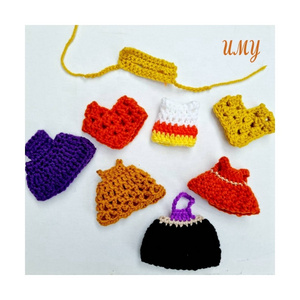 Pretend Play Miniature Doll Accessories Sets Soft Girls Crochet Knit Mini Dress Up Doll Clothes Diy Toy For Girls