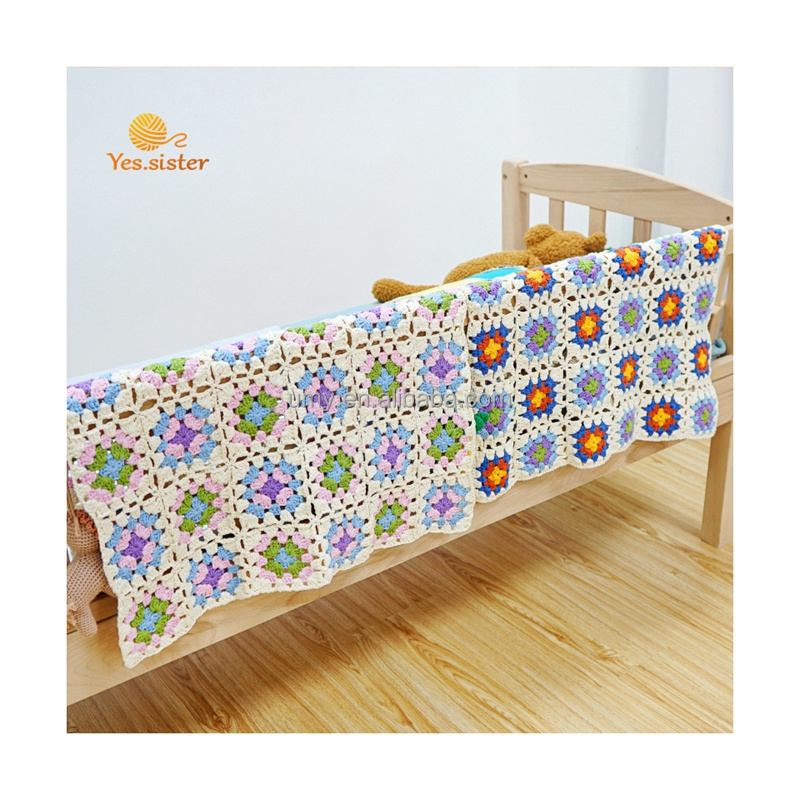 Crochet Handmade Good Newborn Soft Organic Baby Cot 100% Cotton Boy Knit Blankets