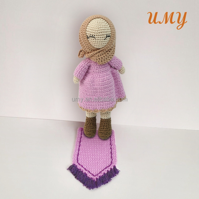 Islamic Baby Knitted Dolls Hijab Geschenk Muslim Shower Gifts Kids Eid Deco Ramadan Crafts Advent Stuff Amigurumi Crochet Toys