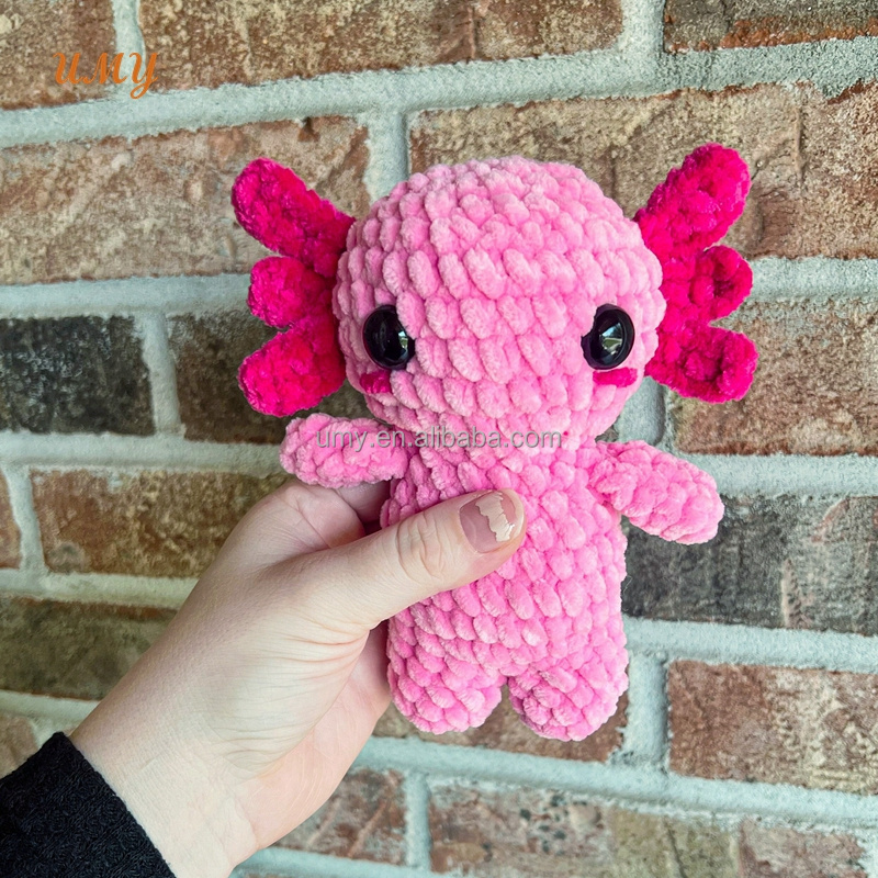 Custom Plushie Amphibians Lizard Albino Ajolote Peluche Axolotl Pet Plush Stuffed Crochet Animal Amigurumi Baby Soft Toys Doll