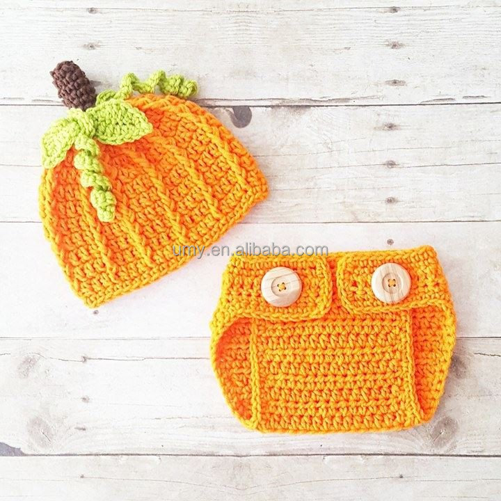 Halloween Pumpkin Newborn Crochet Baby Clothes