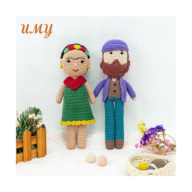 Amigurumi Handmade Mexican Crochet Baby Plush Girls Dolls Brown Soft Artist Toy Heroes