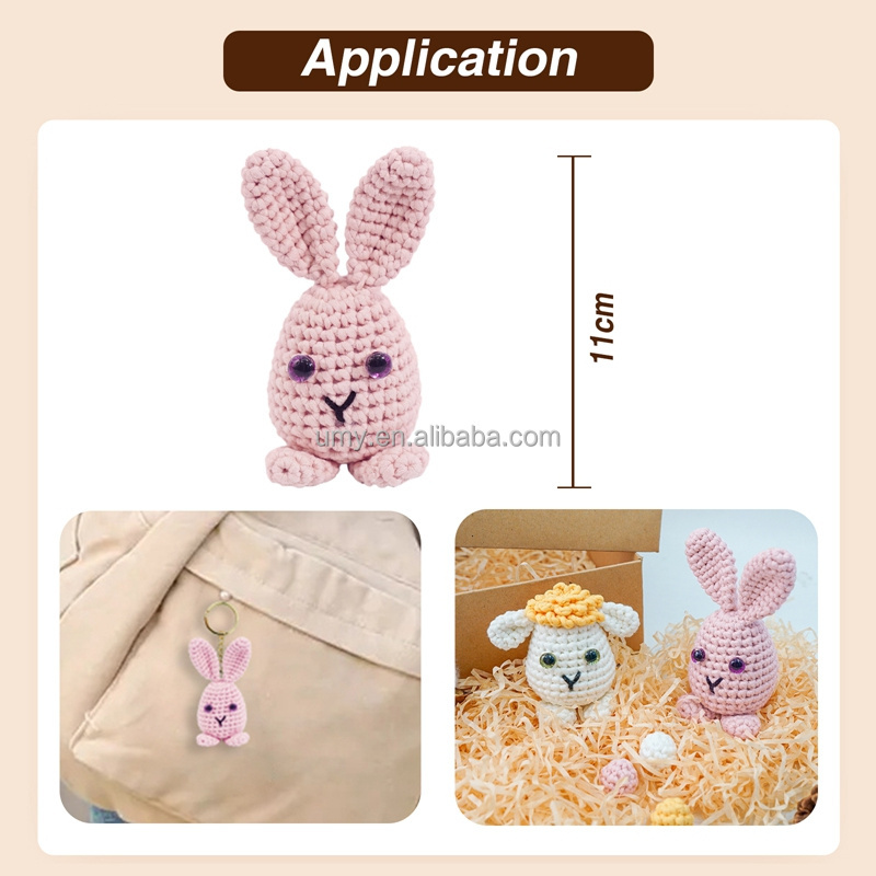 Knitting Starter Diy Complete Sewing Children Craft Amigurumi Easter Rabbit Crochet Bunny Plush Beginner Crochet Kit For Kids