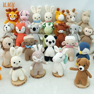 100% Handmade Baby Peluche En Crochet Amigurumi Christmas Ready To Ship Mini Forest Animal Stuffed Small Toy Hand Made