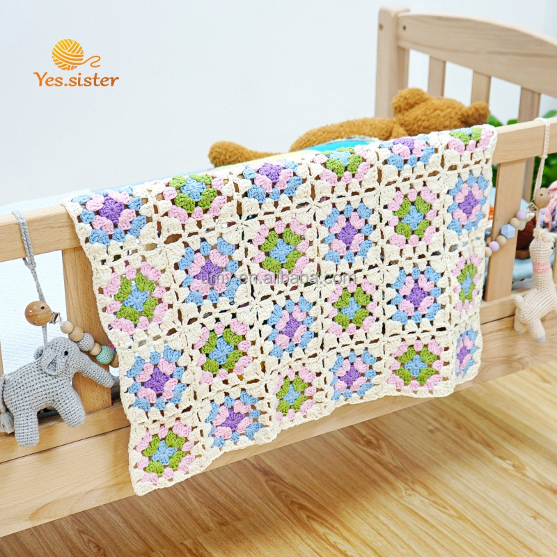 Crochet Handmade Good Newborn Soft Organic Baby Cot 100% Cotton Boy Knit Blankets