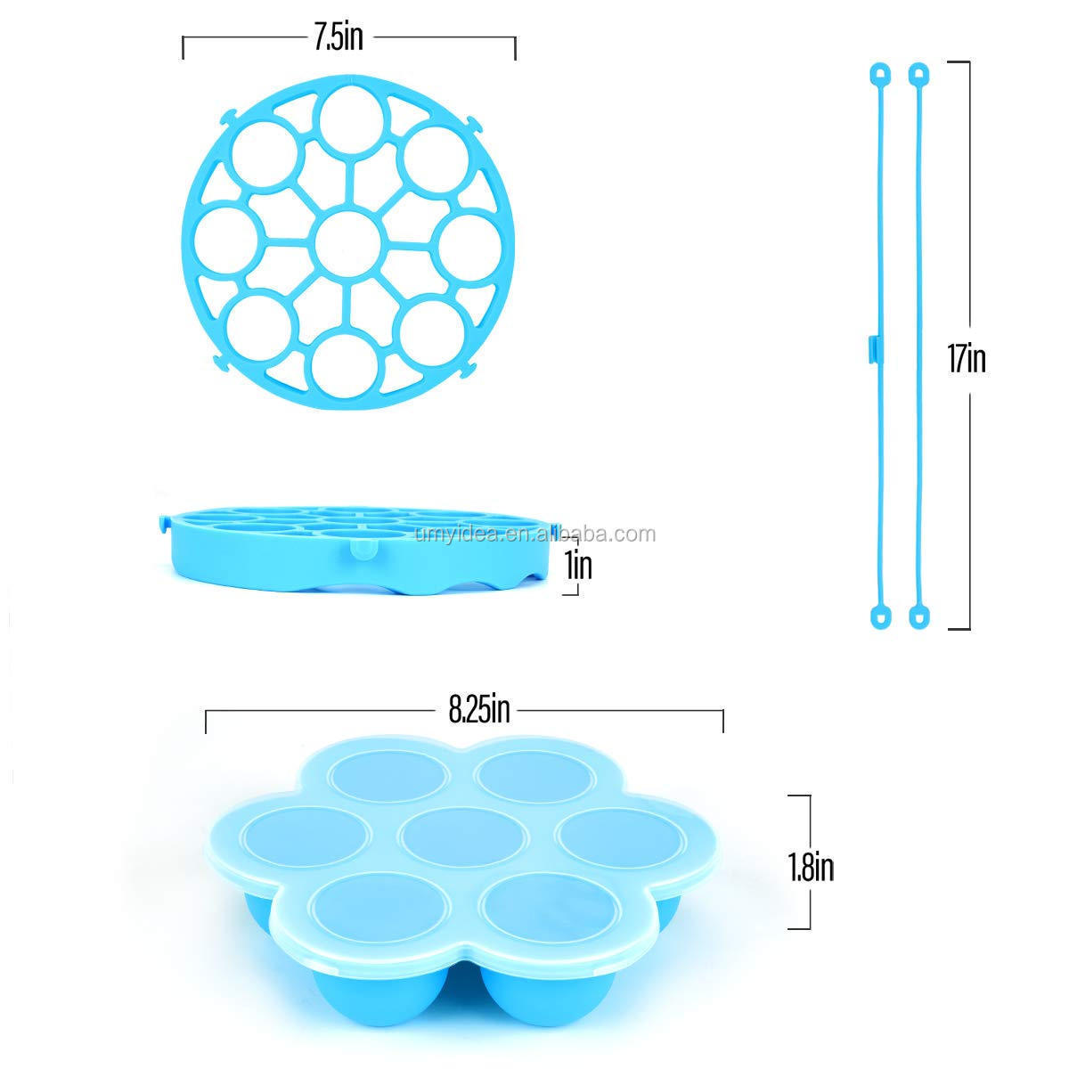 2019 Silicone Egg Steamer Rack for Instant- Pot Accessories, Pressure Cookers Sling Holds 9 Eggs Rack for 5/6, 8 Quart