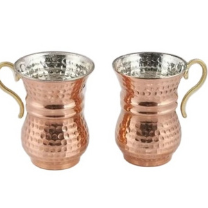 2023 latest Collection Ayurvedic Copper Mugs Set hammered Design Italian Restaurants Drinkware Copper Steel Wine Mug Vodka Cups