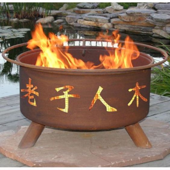 Rustic Iron metal Fire pit garden Equipment Accessories Decorative New Designer Famous Italic Fire Pit With Logo pattern