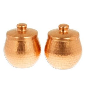 Decorative Tea And Sugar Pots Kitchen Luxuries Premium Kitchen Accessories Copperware Spice And Salt jar Pots With LID