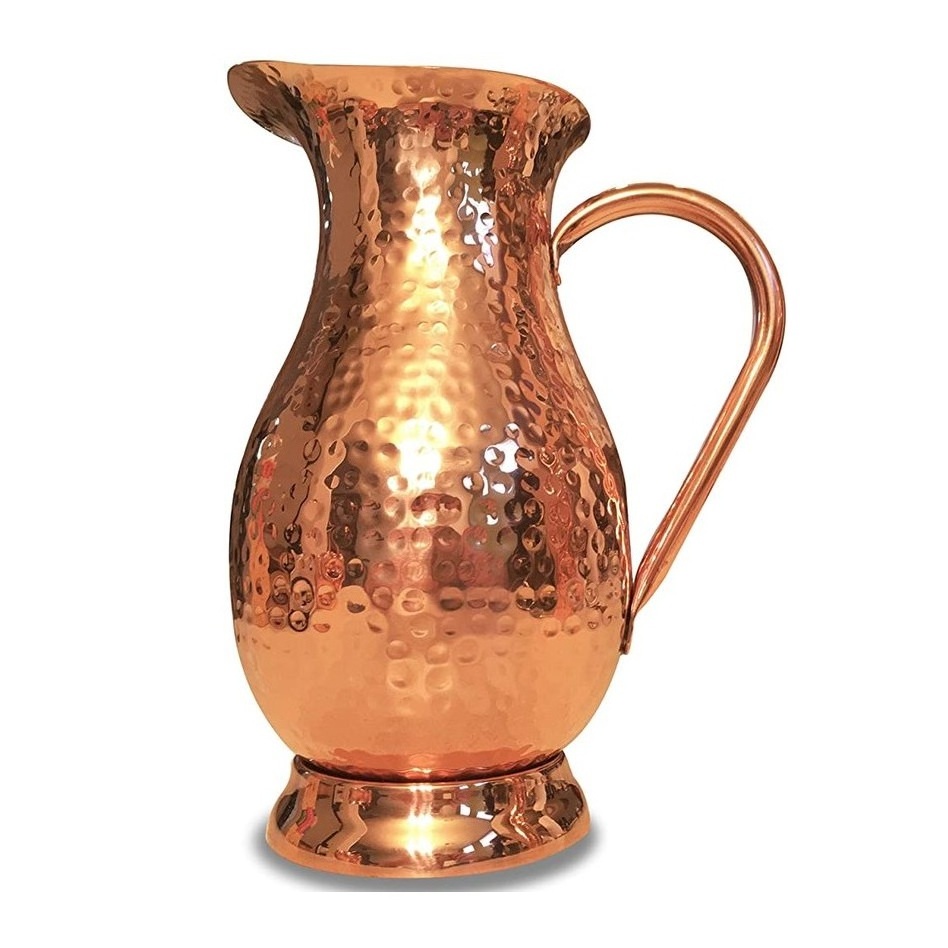 100% Pure Copper Drinking Jug Eco Friendly new Designing American Pure Drinkware Water Pot Copper Jug With OEM ODM