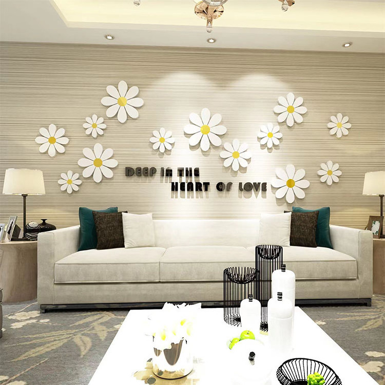 Creative daisy 3d three-dimensional wall stickers living room bedroom bedside decorative wall stickers