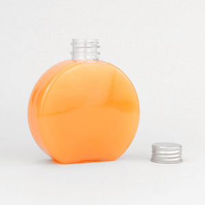 Hot Sale 300ml Transparent Round PET Plastic Bottle with Aluminum Cap for Handmade Juice Beverage Milk Shake Lemonade Packing