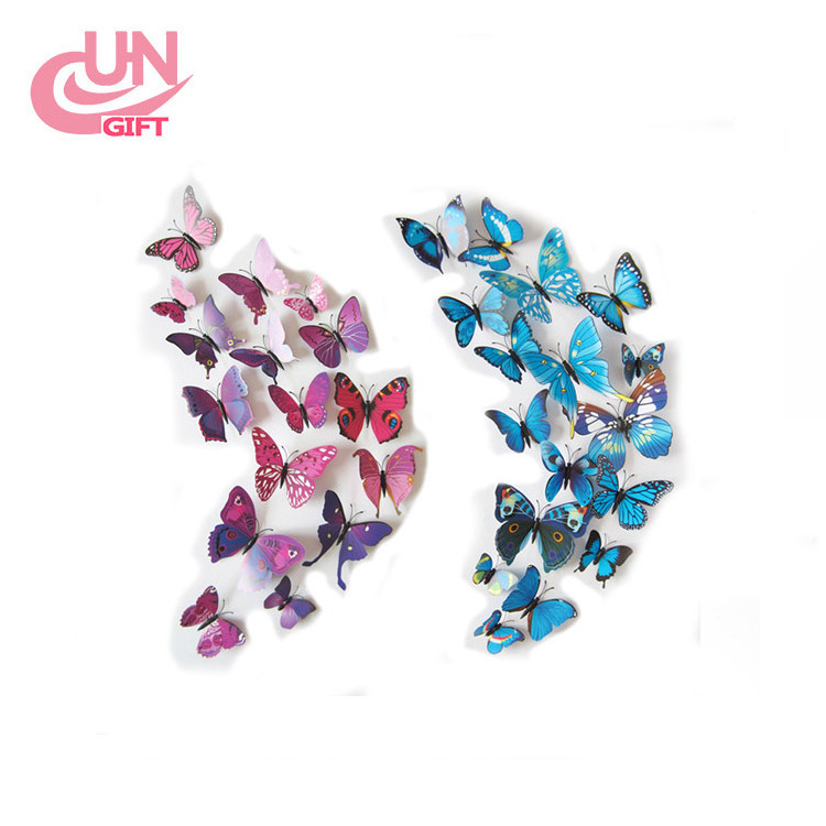 Beautiful 3D PVC butterfly wallpaper a bag of 12 butterflies