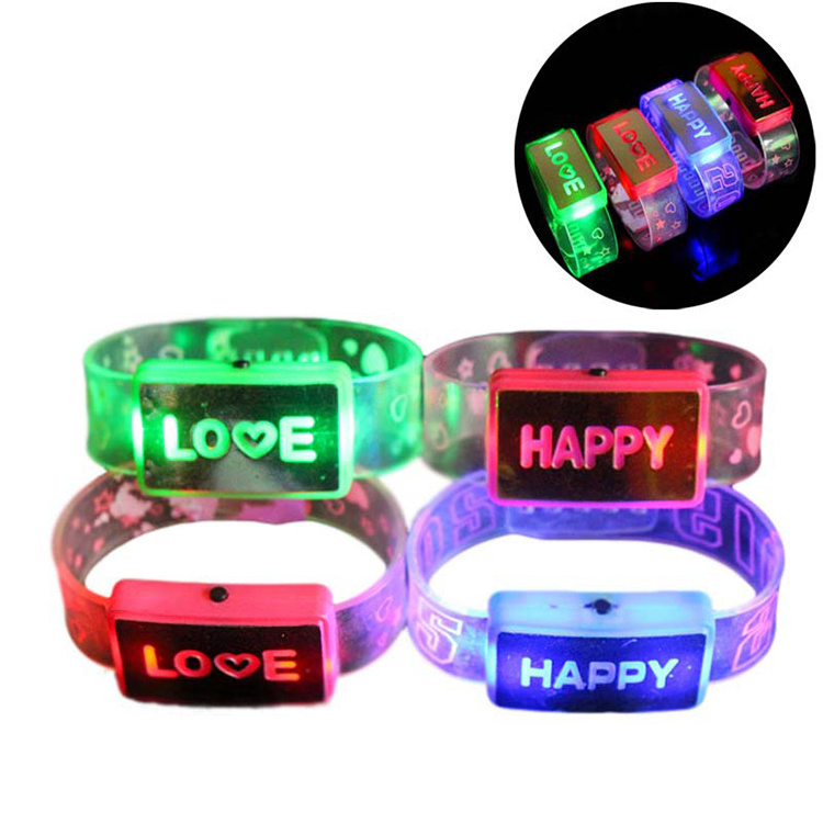 Custom flashing LED Flashlight Light Up Toys Gifts Kids Neon Party Favors Glow Wristband