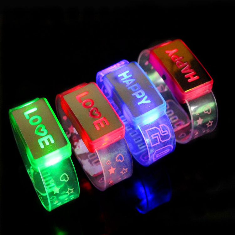 Custom flashing LED Flashlight Light Up Toys Gifts Kids Neon Party Favors Glow Wristband