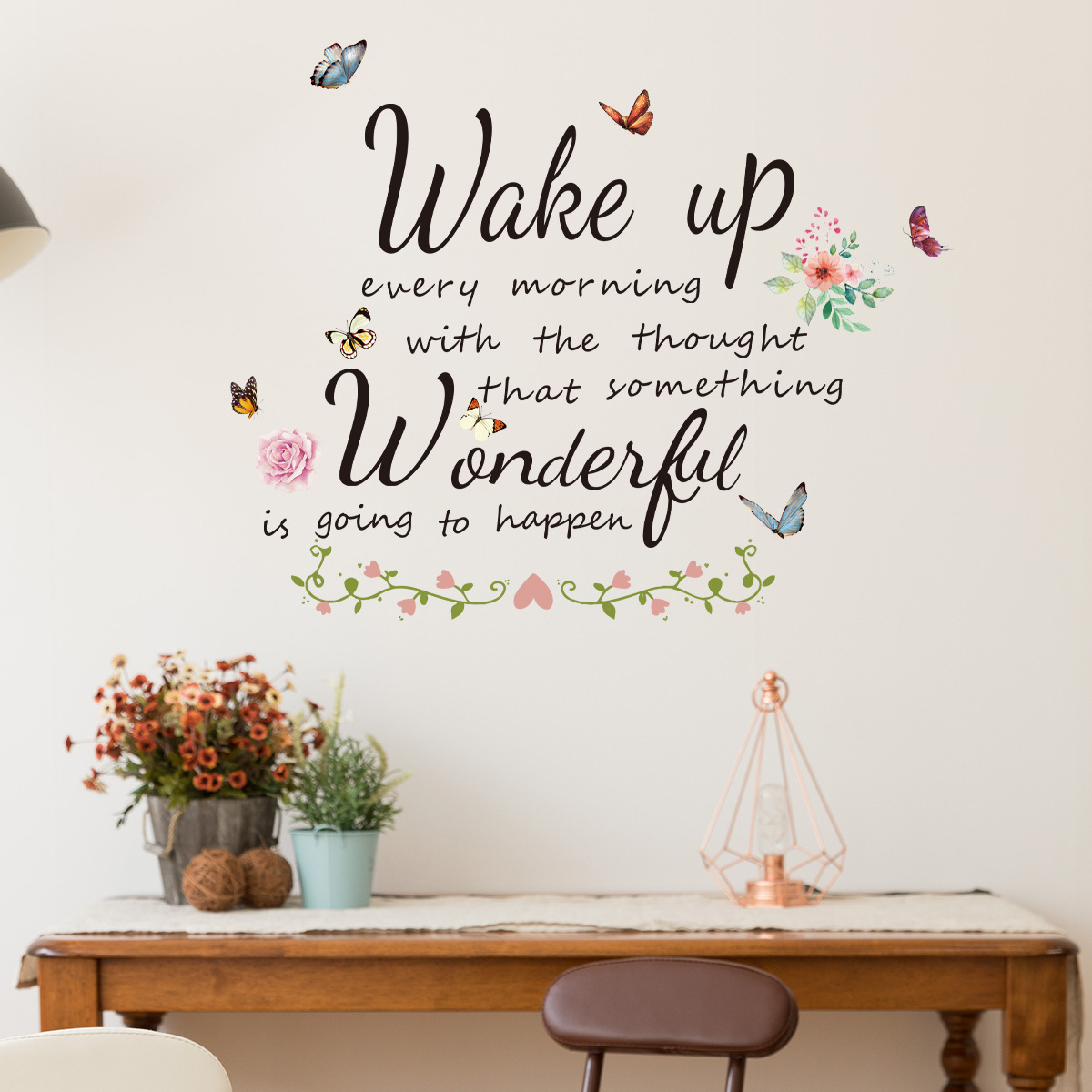 Wakeup English inspirational wall decals living room bedroom background wall beautification decoration stickers