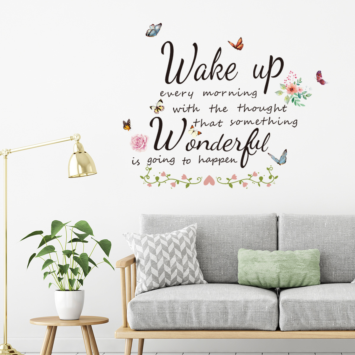 Wakeup English inspirational wall decals living room bedroom background wall beautification decoration stickers