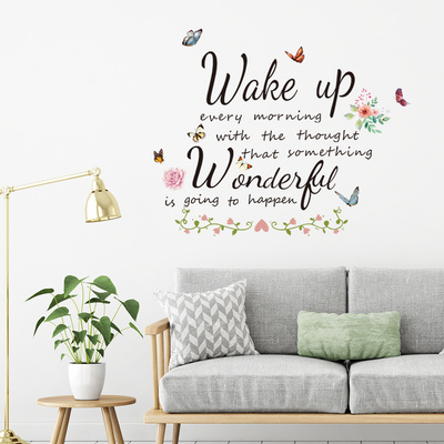 Wakeup English inspirational wall decals living room bedroom background wall beautification decoration stickers