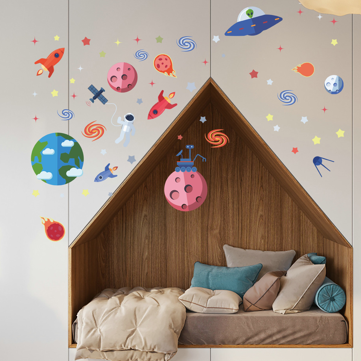 Cute Cartoon Minor Planet Stickers Glow-in-the-dark Creative Stars Wall Stickers Fluorescent Home Decorations