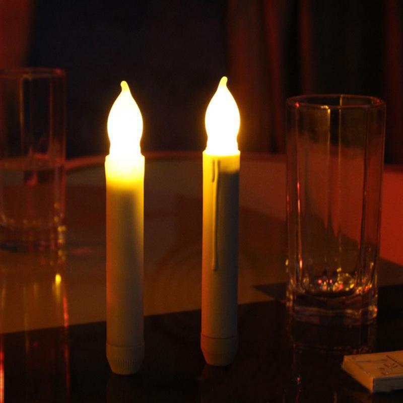 Burst sell long white LED candle light Cylindrical Halloween craft candle Christmas candle