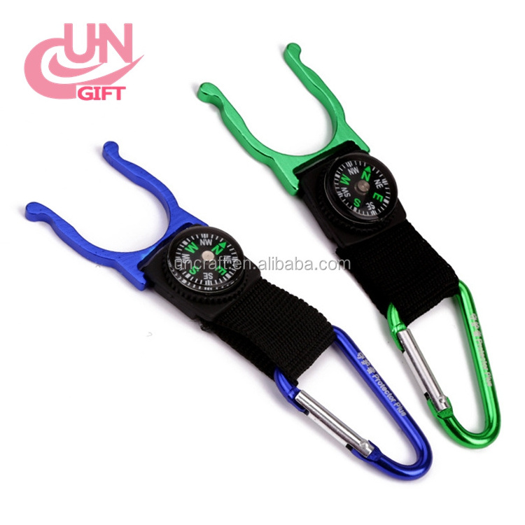 Fashion custom logo short water Bottle holder lanyards with key ring