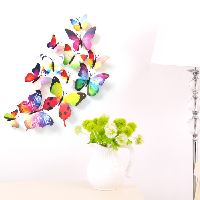 Wholesale Removable Butterfly Kids Room Wall Decals Butterflies Decoration 3D Sticker for DIY Kids