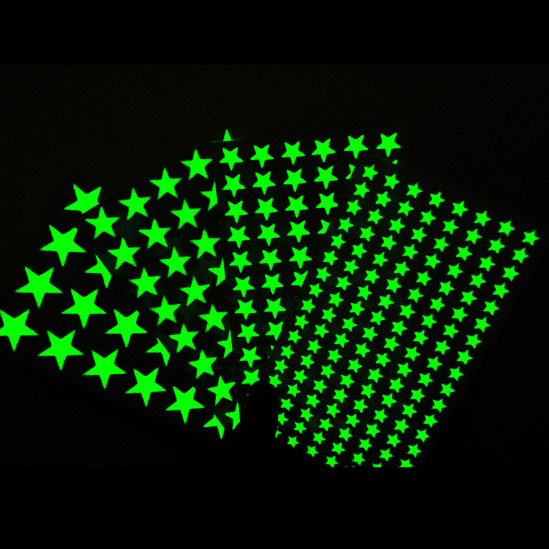 Luminescent stickers for stars and moon children room bedroom, fluorescent wall stickers for ceiling in dormitory bedroom