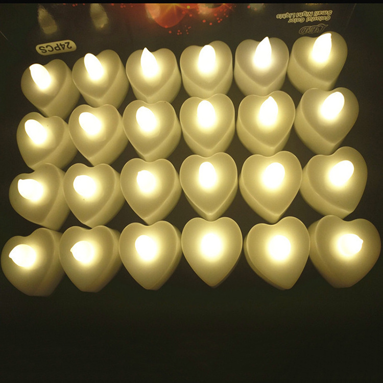 Heart  shape LED Wedding Decoration Electronic Candles  Tea Light Mini Led Candle