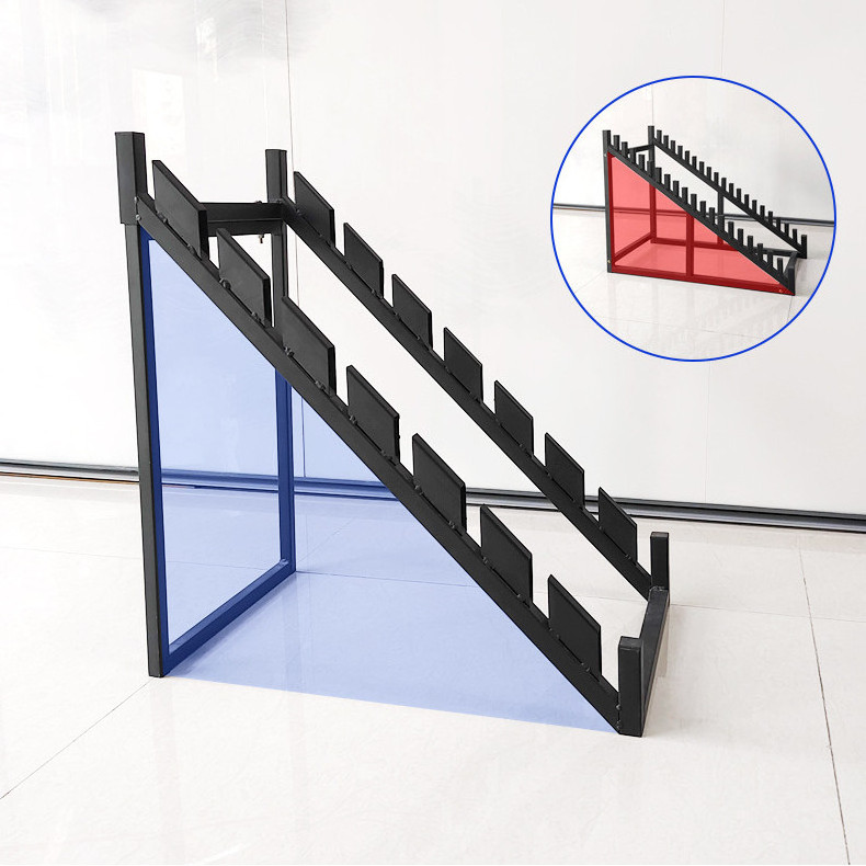 Simple Metal Tiles Display Rack High Quality Black Board Floor Display Rack Stand Sliding Stone Display Racks