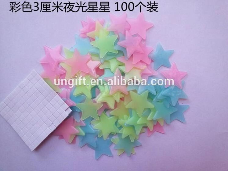 100pcs Wall Decals Glow In The Dark Nursery Room Color Stars Luminous Fluorescent Wall Stickers for Kids Rooms Home Decor