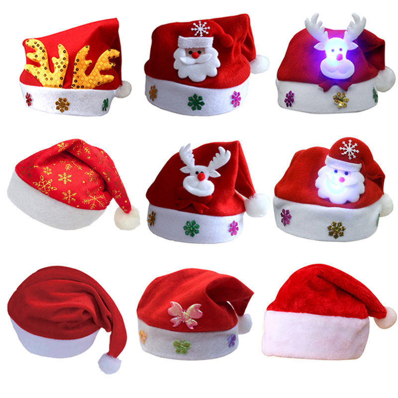 Christmas Decorations Christmas Adult Children Red Santa Hat