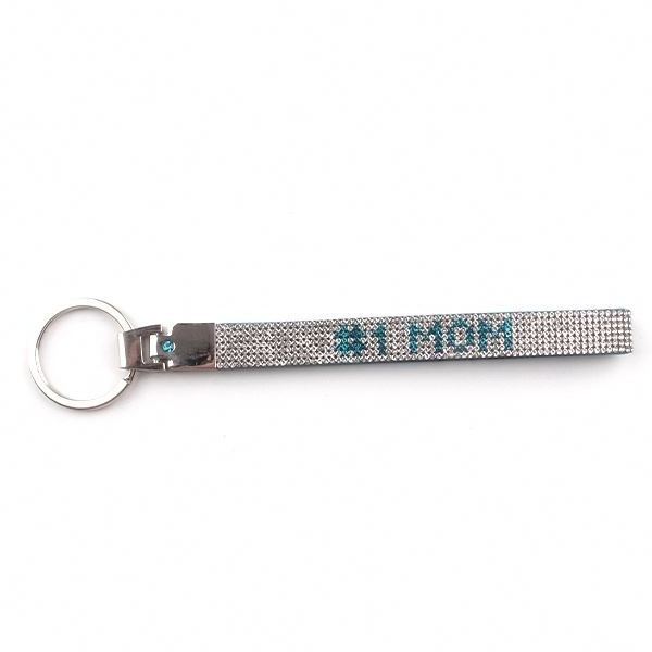 Hot selling  rhinestone wristlet keychain with with custom logo keychain